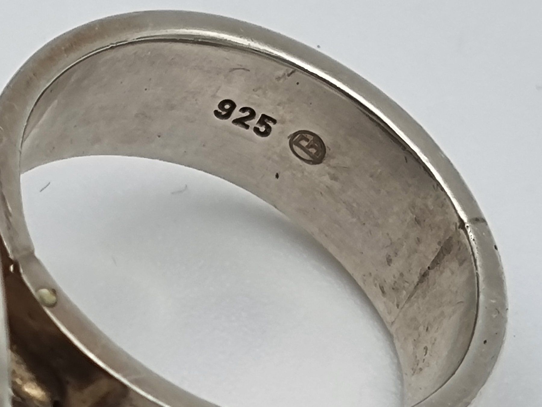Anelli: Silberring 925 mit riesigem Stein (Rauchquarz oder Glas) – Usato da Kölliken venduto da ter_lkc7 2
