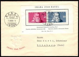 1948_SBK W31 auf Sondercouvert; gestempelt mit SS 298