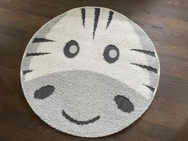 Kinderteppich Zebra rund 120cm 