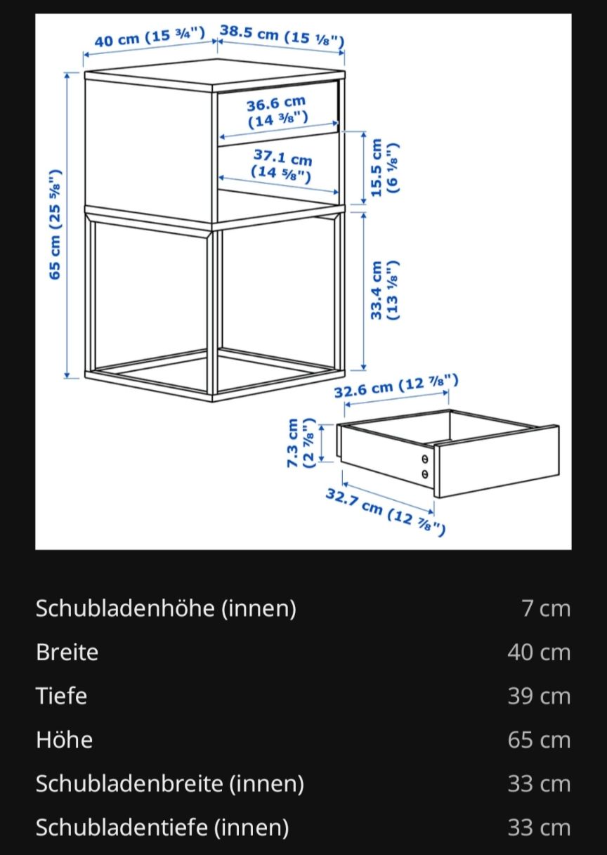 Ikea Comodini: Zwei Nachttische VIKHAMMER von IKEA – Nuovo (secondo la descrizione) da Reinach BL venduto da dooandgoo 3