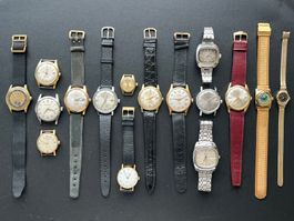 16 Mechanische Vintage Armbanduhren Lot ab CHF 1!