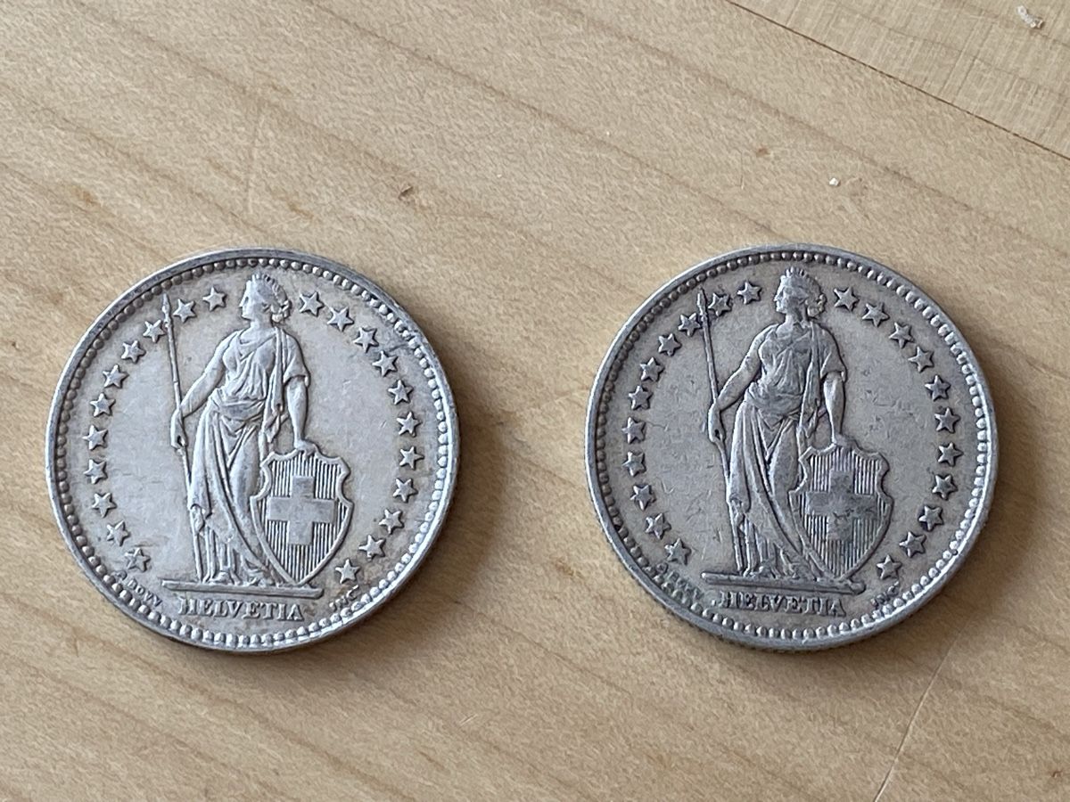 Tutti le monete: 2 x 2Fr Silber – Usato da Mosnang venduto da Goldwasser 1