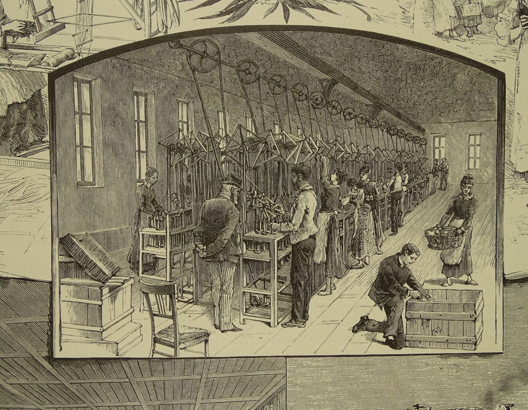 Stiche: WOHLEN, AARG. STROHINDUSTRIE, HOLZSTICH 1883 – Gebraucht aus Grüningen von Kartensammler 3