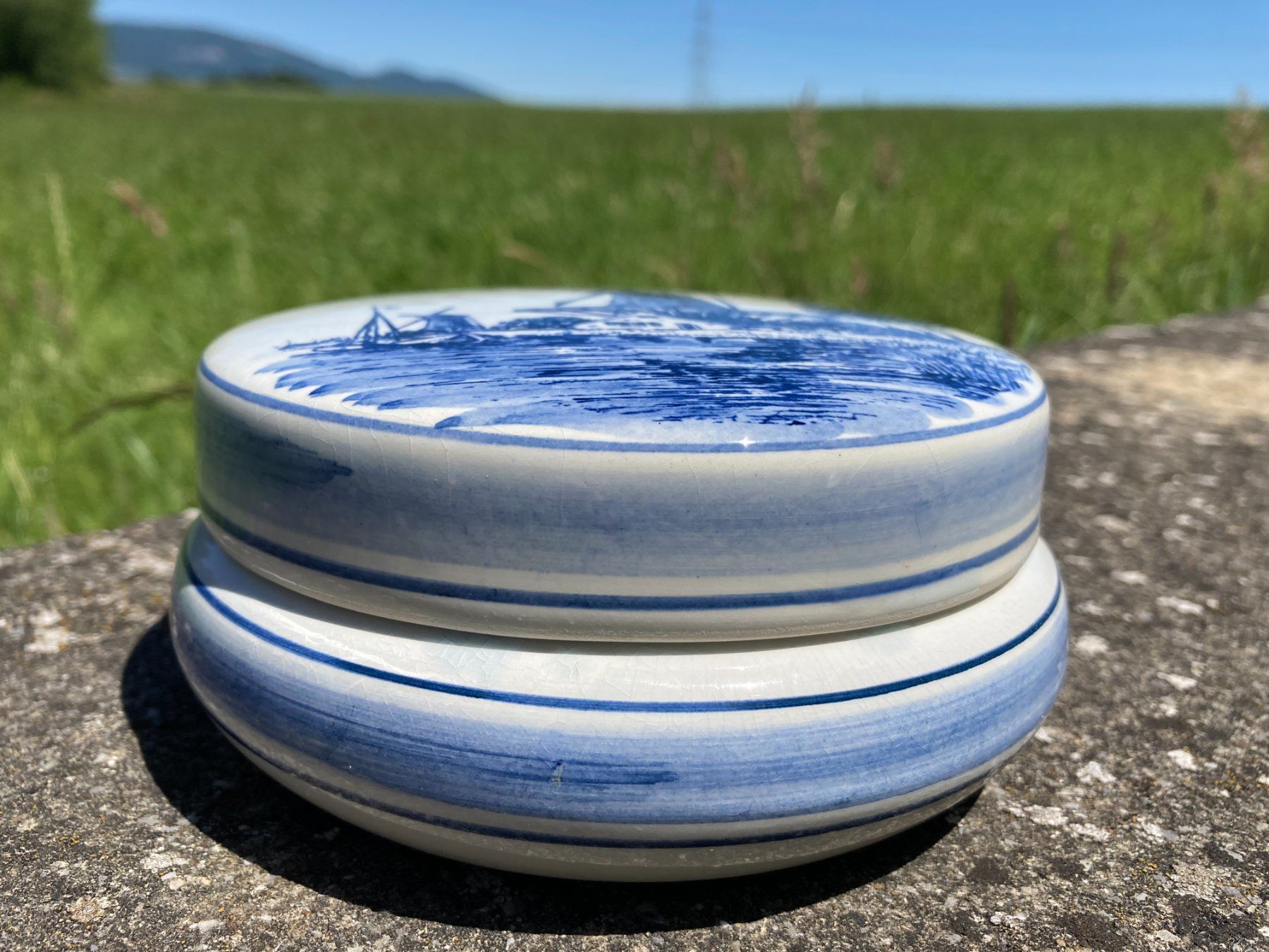 Tutte le decorazioni: Delft blue Holland handgemalte Keramikdose Windmühle – Usato da Subingen venduto da Etageren 4