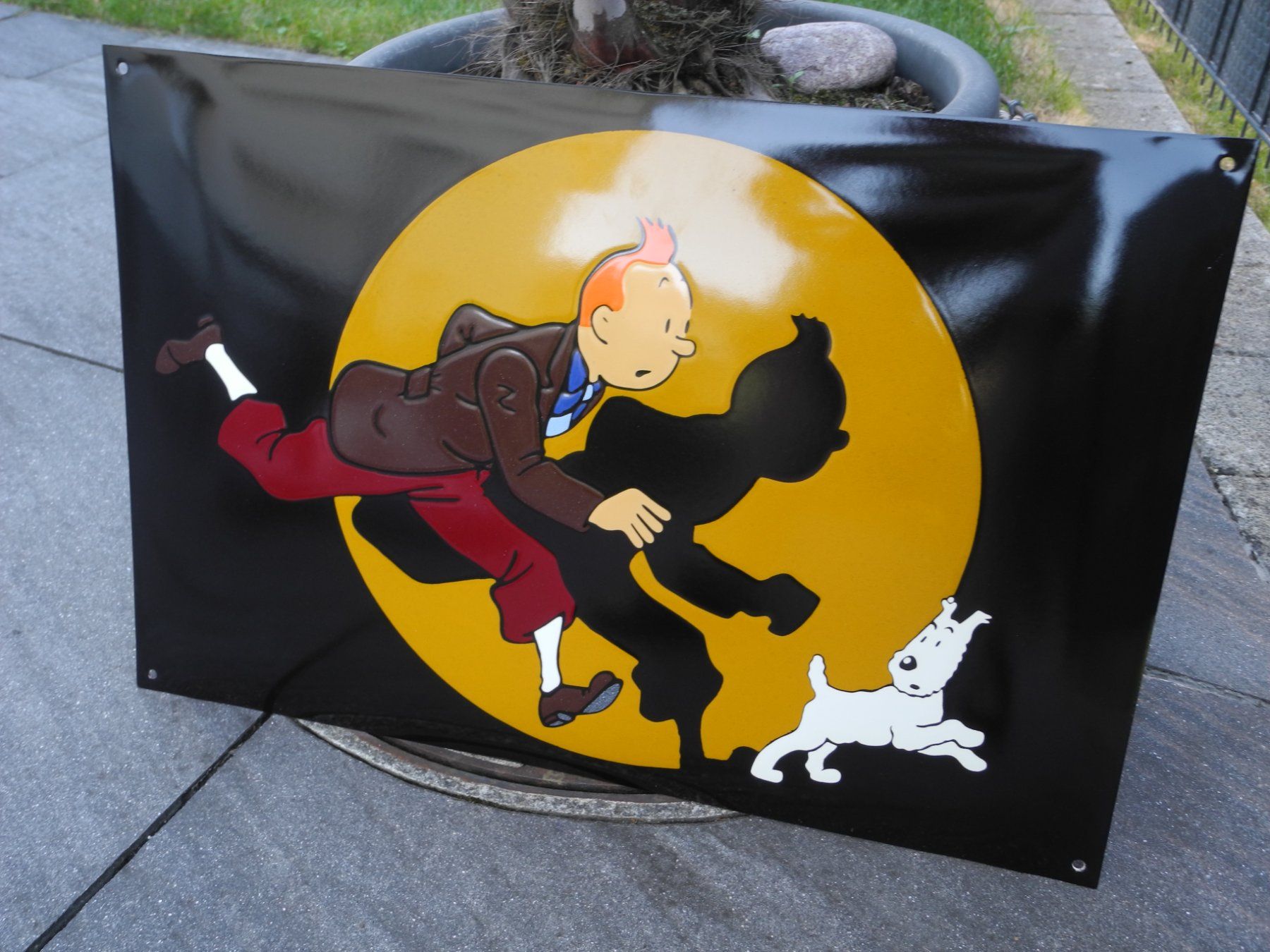 Schilder: GROSSES TIN TIN EMAILSCHILD – Neu (gemäss Beschreibung) aus Reinach AG von Huckleberrysix 4
