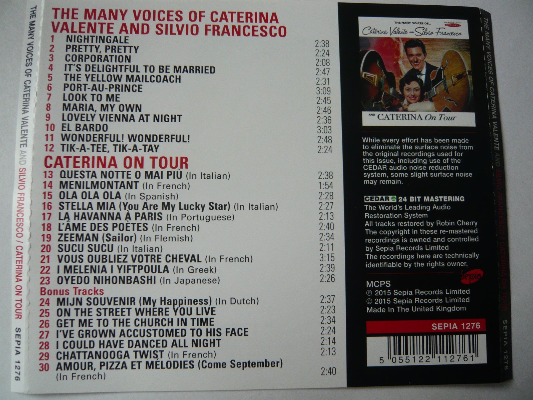 CDs: CATERINA VALENTE & SILVIO FRANCESCO – D'occasion à Winterthur par Cajun 2