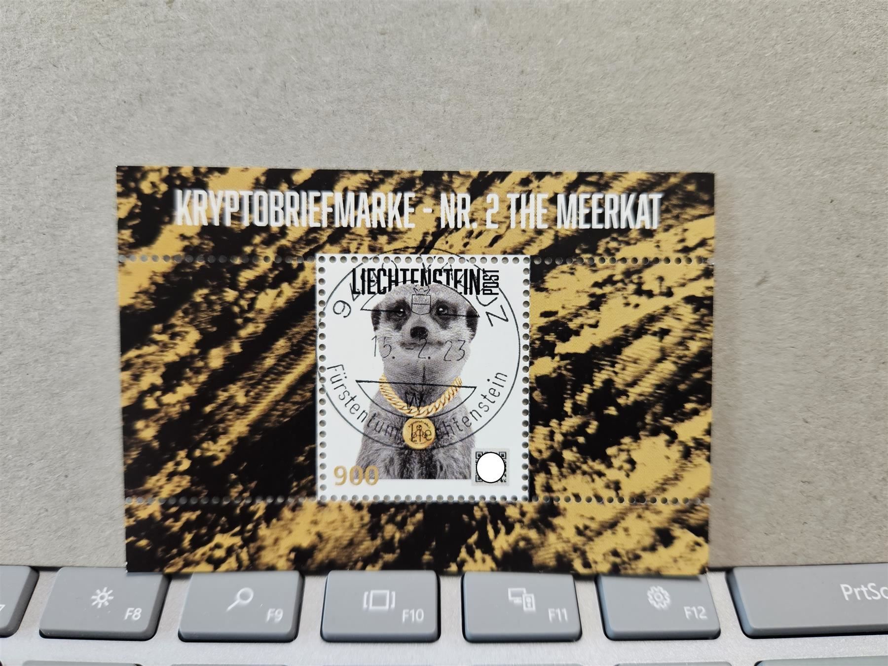 Liechtenstein Crypto Stamp Nr.2, Meerkat, Kupfer, Ersttag (Gebraucht) in  Rickenbach SO für CHF 5 – mit Lieferung auf Ricardo kaufen