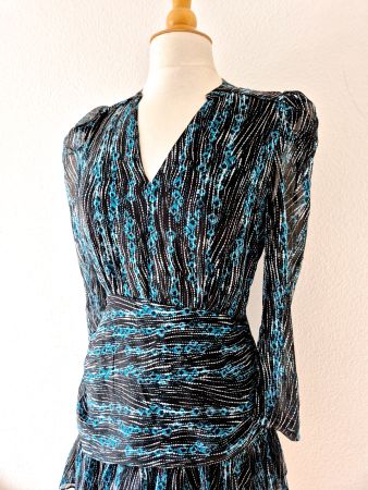 KLEID NEU EDIKETT S 36 SUNCOO PARIS TÜRKIS STUFENROCK TOP
