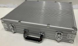 Aluminium Koffer silber mit Schaumstoff Werkzeugkoffer gross
