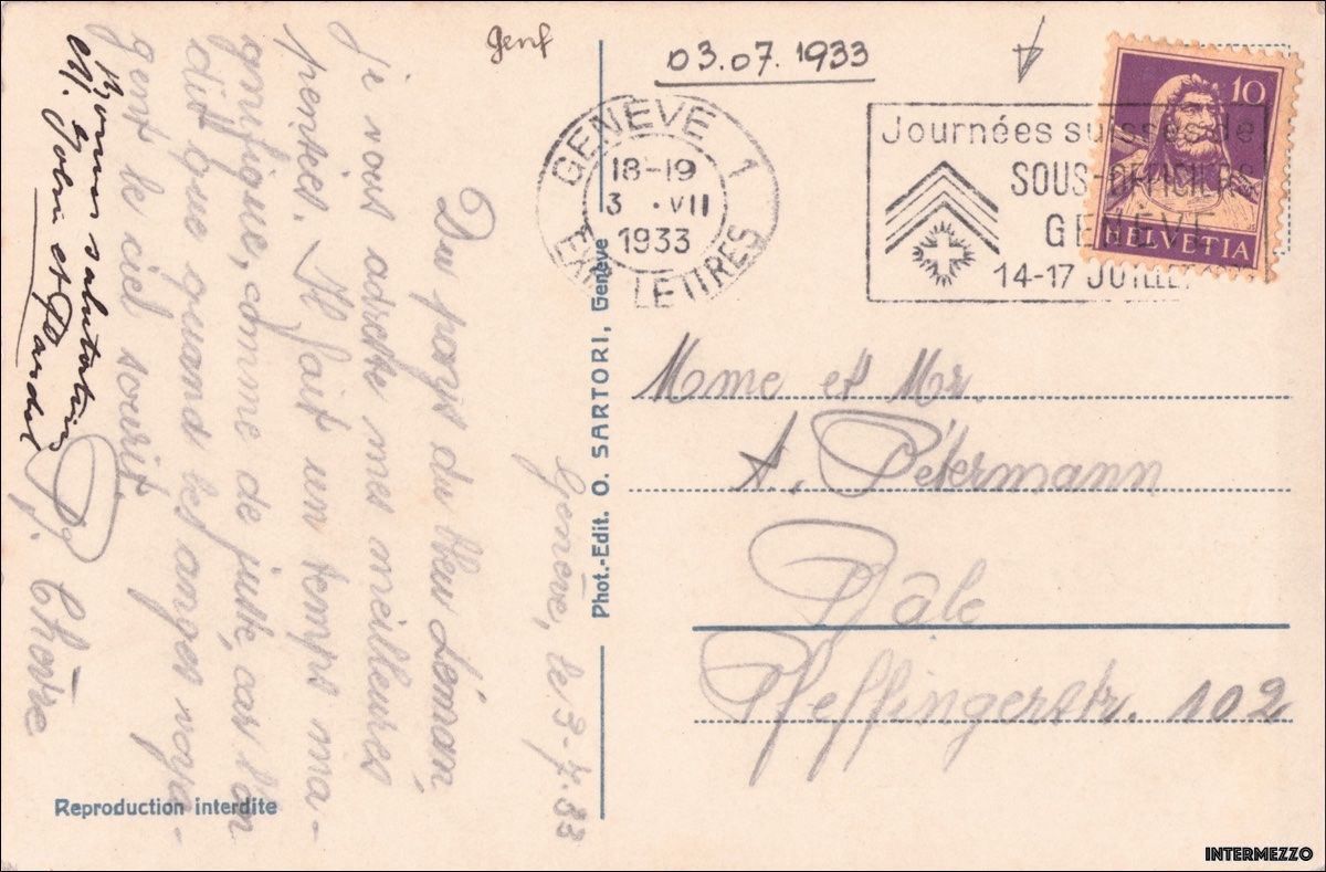 Cartes postales: Genf // La Rade 1933 Brunswick – D'occasion à Basel par intermezzo12 1