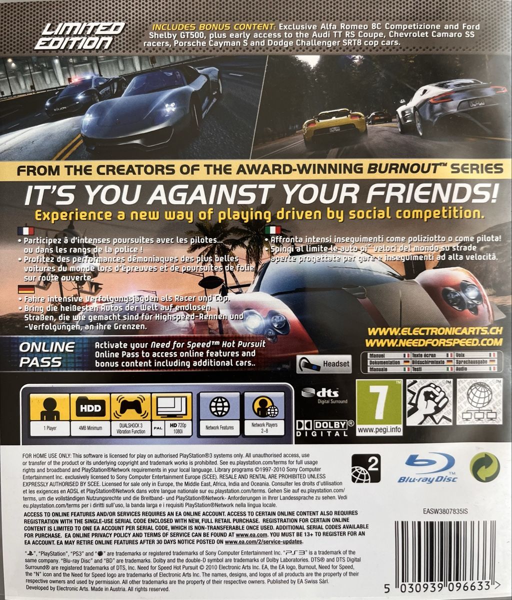Sony Giochi: Need for Speed Hot Pursuit - Limited Edition, PS3 – Usato da Luzern venduto da sil_v7yf 1