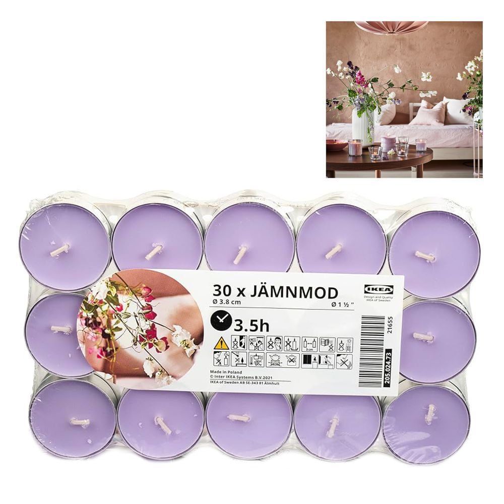 Ikea Kerzen: Teelichter duftend 3.5 Std JÄMNMOD 30 Teelichter – Neu und originalverpackt aus Spreitenbach von mario-shop.xs