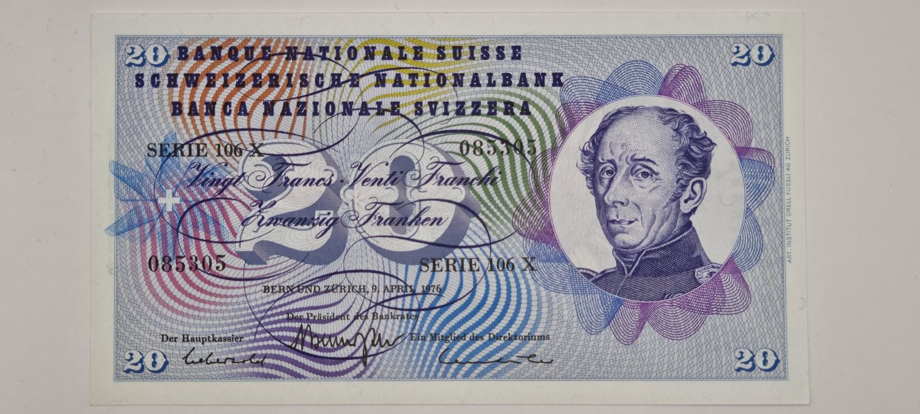 Banconote: Note 20 FR 1976 ungefaltet – Nuovo e nell'imballaggio originale da Bure venduto da chap981