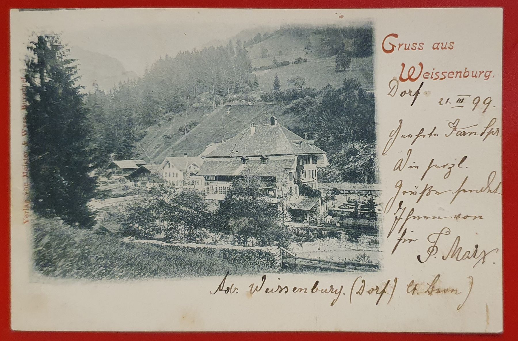 Cartoline postali: Gruss aus Weissenburg 1899 – Usato da Kreuzlingen venduto da Rschweiz1
