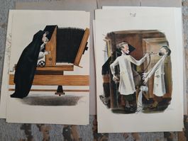 10 Original Lithographien Bernhard Merz "Mappe Nachwuchs"