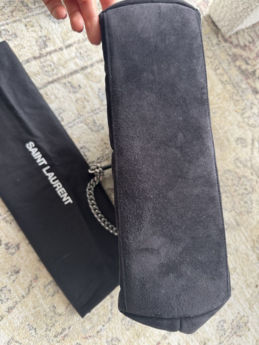 Saint Laurent Borse da donna: YSL PUFFER MEDIUM black suede, dark metal – Usato da Kilchberg ZH venduto da roz_qcj7 5