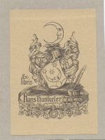Ex-libris héraldique Hans Hunkeler par H. Lengweiler 1956