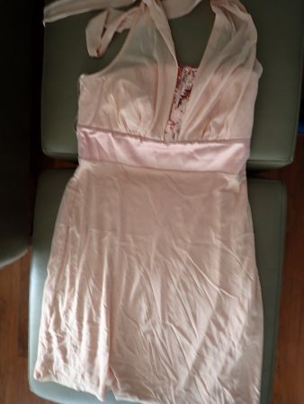 Elegantes Pailletten Abendkleid Rosé Gr. 38/40 Festkleid