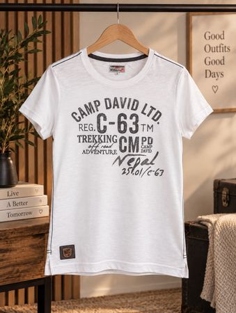 Camp David T-Shirt, Weiss, Grösse S  NEU