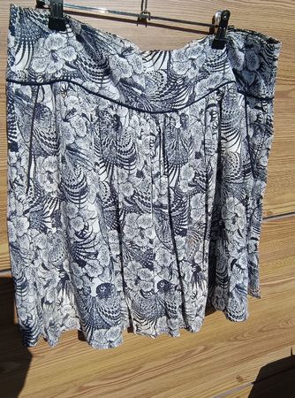 Jupe Sud Express T42, blanc impression fleuri bleu marine