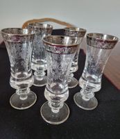 5 Murano Medici Champagner- Gläser /Platinrand