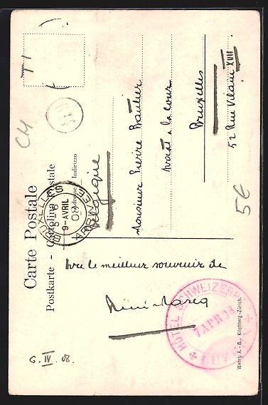 Cartoline postali: AK Gandria, Ortspartie am Ufer, 1908 – Usato da Berlin venduto da bartko-reher 1