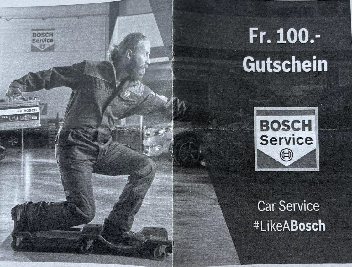Buoni: 100 CHF Garage Bosch Service Gutschein – Nuovo e nell'imballaggio originale da Gurmels venduto da Swisspod