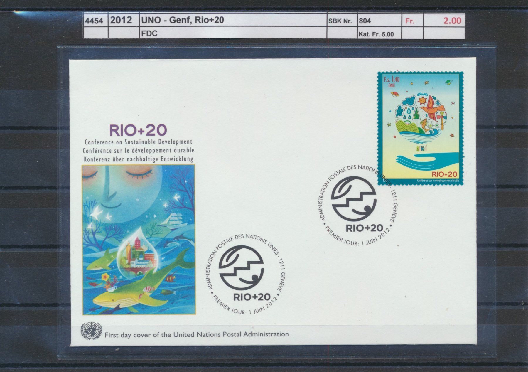 Tous les timbres: 2012 UNO - Genf, "Rio+20", FDC – D'occasion à Winterthur par Zupogeru