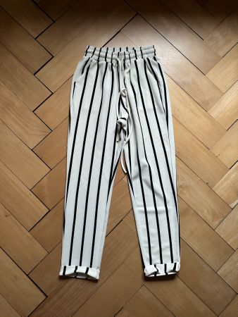 SHEIN - Hose weiss-schwarz gestreift S