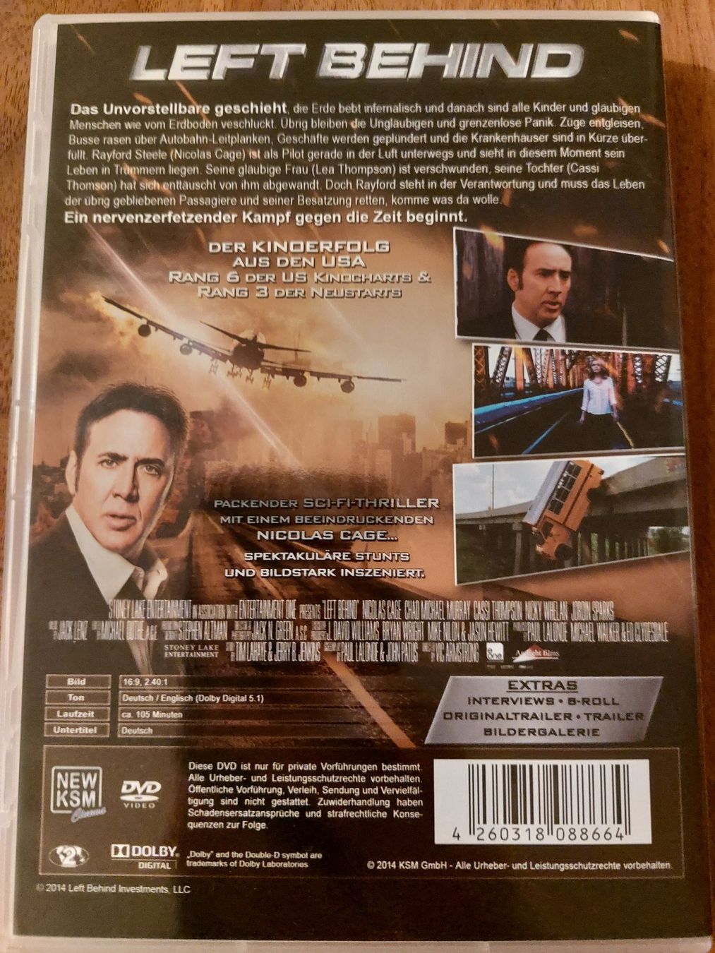 Tutti i DVDs: DVD - Left Behind mit Nicolas Cage – Usato da Rheinfelden venduto da FilmAuktion 1