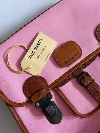 NEU PAUL MARIUS Vintage Ledertasche Rosa LeCartable