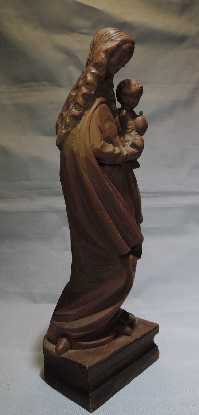Statuette: Holzfigur Madonna mit Kind handgeschnitzt – Usato da Duggingen venduto da doogbua 5
