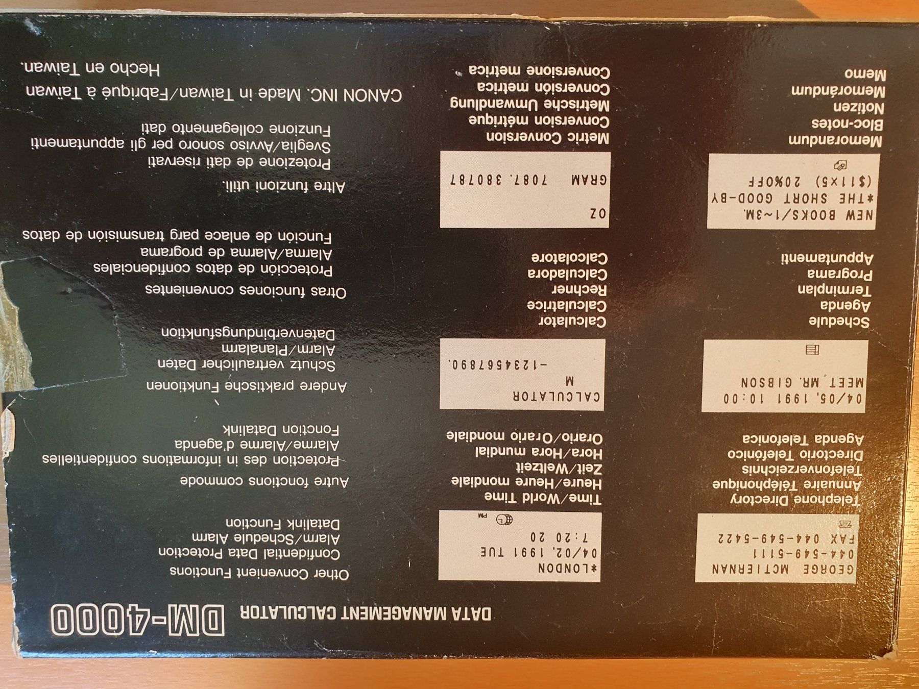 Canon Calcolatrici tascabili: Canon DM-4000 Data Manager Calculator von 1991! – Usato da Burgdorf venduto da mentalshopCH 1
