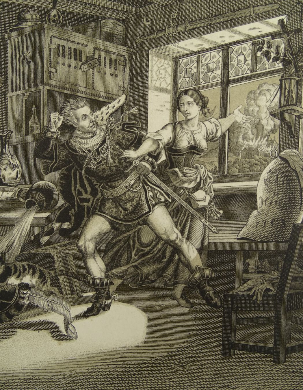 Stiche: DER FALL VON RINGGENBERG, LITHOGRAPHIE UM 1860 – Gebraucht aus Grüningen von Kartensammler 2