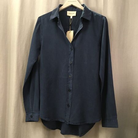 Mara May Jeans Bluse Caitlyn LA Lyocell dunkelblau Gr 34 neu