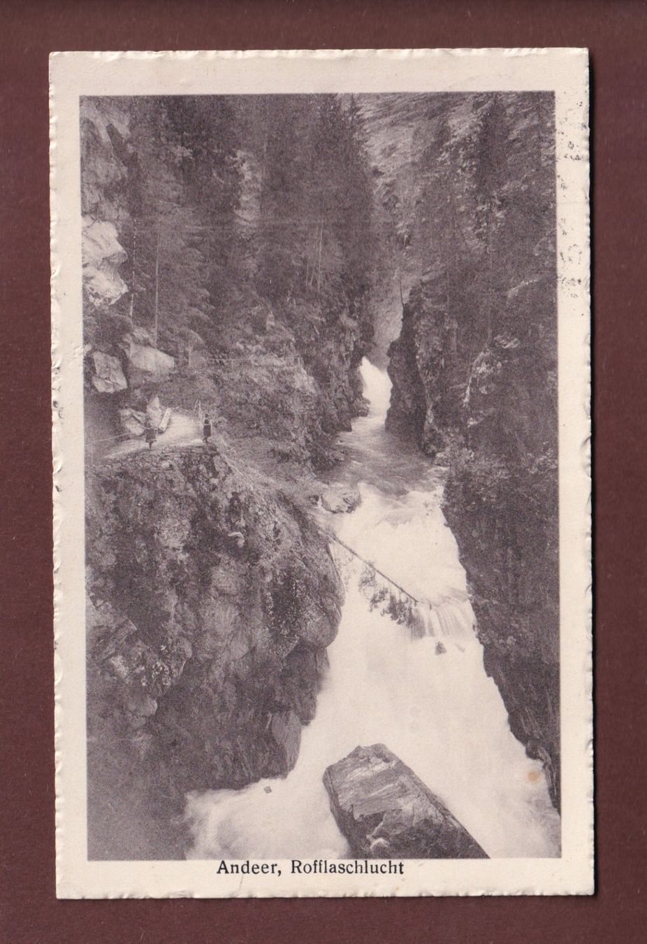 Cartoline postali: ANDEER - Rofflaschlucht - 1921 – Usato da Pully venduto da nicecards-shop