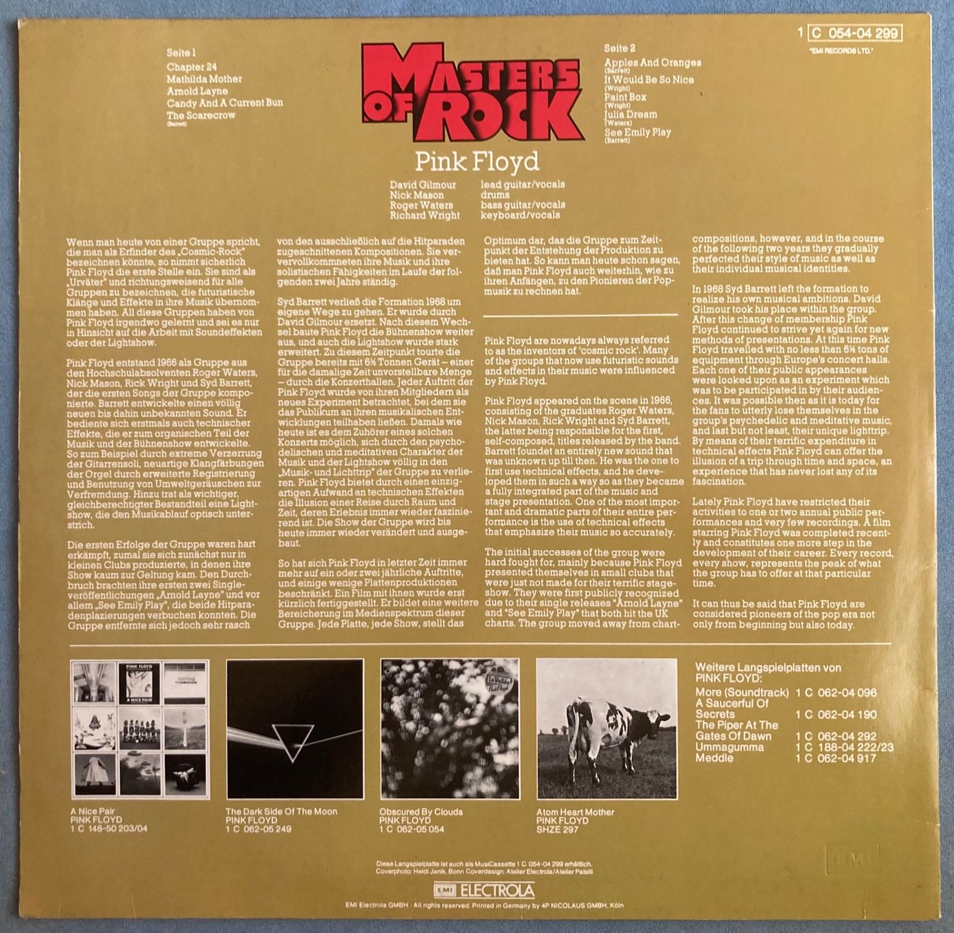 Dischi in vinile: PINK FLOYD - MASTERS OF ROCK – Usato da Poliez-Pittet venduto da Newtown-Records 1