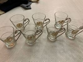 7 tazzine da caffè in vetro con supporto Gazzose Galli