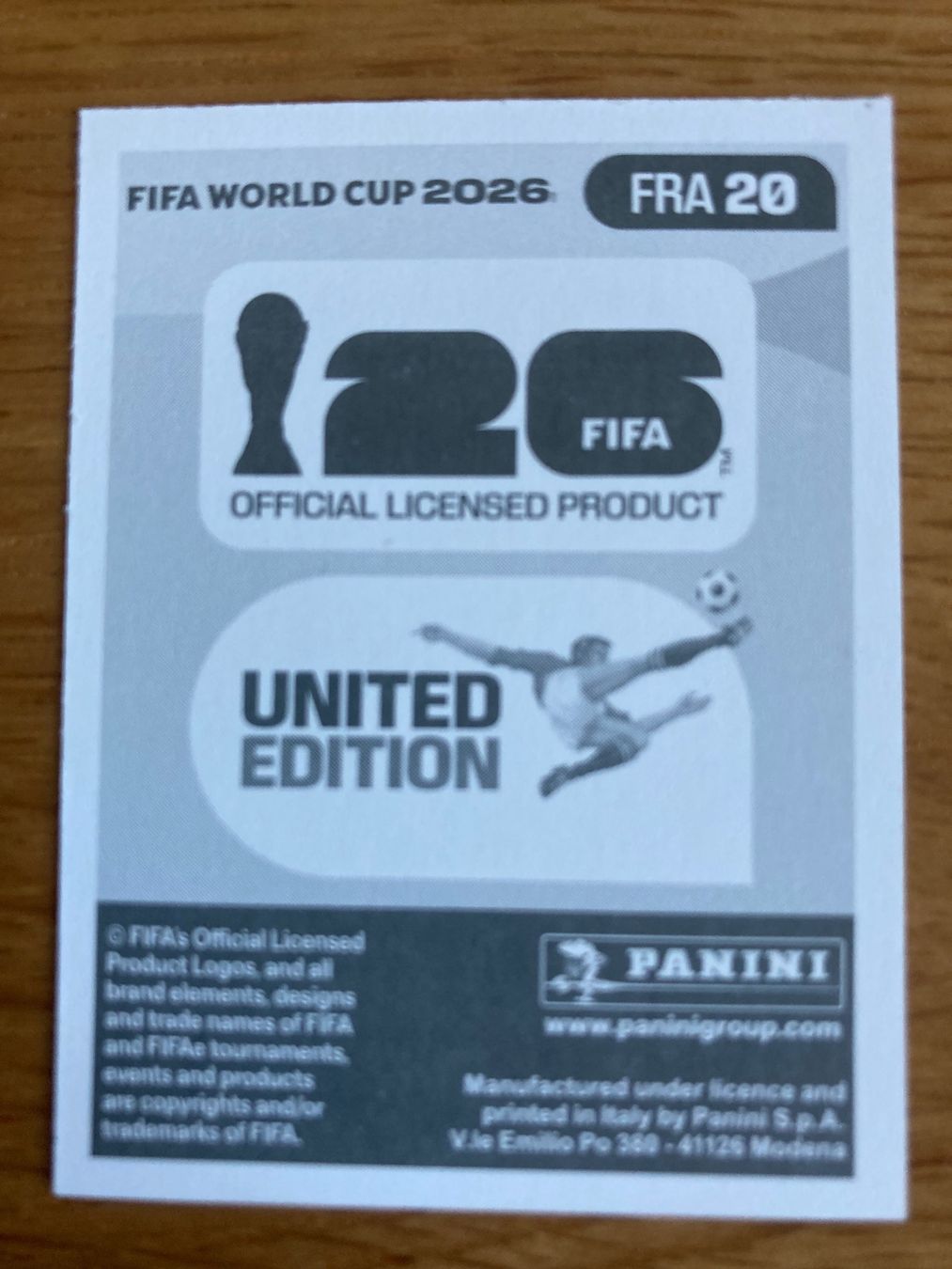Panini Carte collezionabili: WM Sticker FRA 20 – Nuovo (secondo la descrizione) da Winterthur venduto da Whitefish 1