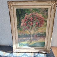 Hübsches Bild Rosenbäumchen mit romantischem Rahmen