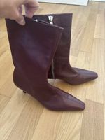 Zara Stiefelte Gr. 39 in Bordeauxrot, NEU