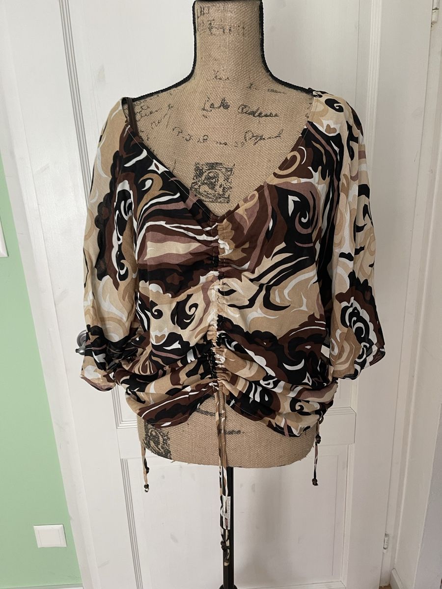 H&M Camicette: Bluse gemustert Grösse S/M Kräuselung vorne – Usato da Hätzingen venduto da Limao