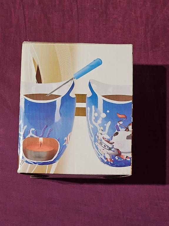 Service à Fondue Au Chocolat En Céramique Blanche Avec 2 Fourchettes - Idéal Pour Moments Gourmands