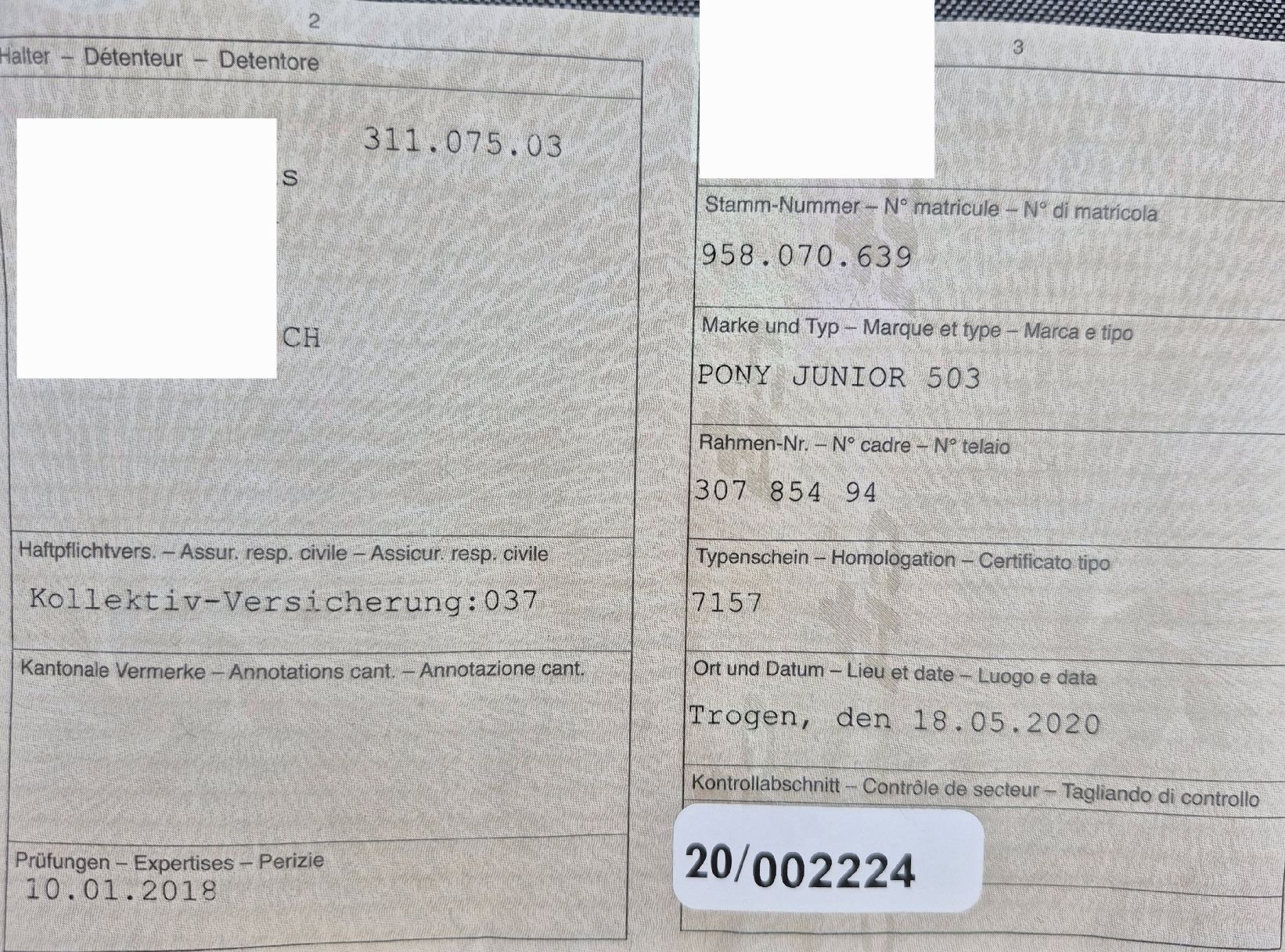 Pony Ciclomotori: Puch/Pony Junior 503 Handschaltung – Usato da Gais venduto da 19sigi90 1