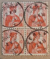 120 Helvetia mit Brustschild 4er Block kat. 500.-