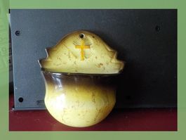 Heiligenwasser Wandgefäss Keramik, Vintage Design Deko