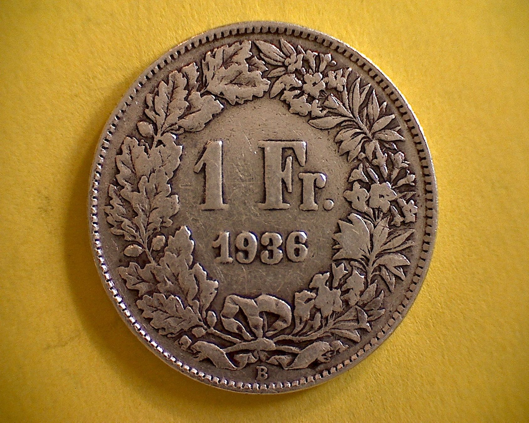 Alle Münzen: 1 Fr. 1936 – Gebraucht aus Buchs AG von Ged8