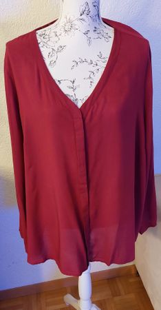 Leichte Weinrote Bluse Gr. 50