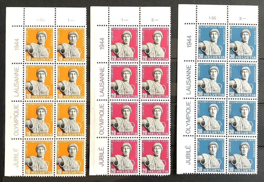 Tutti i francobolli: 1944 Olympisches Komitee 8er Block ** mit Eckrand – Nuovo (secondo la descrizione) da Liestal venduto da Skunk02