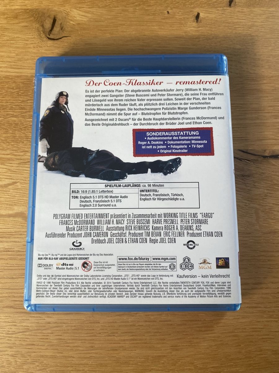 Tutti i DVDs: Fargo / Bluray / Joel & Ethan Coen – Usato da Herzogenbuchsee venduto da Christen3 1